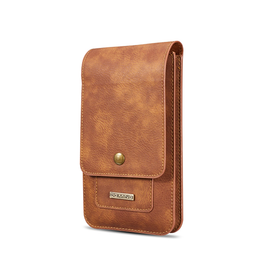 iPhone 17 Pro Max | iPhone 17 Pro Max - DG.MING™ Læder Bælte Sleeve M. Kortholder - Brun - DELUXECOVERS.DK