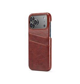 iPhone 17 Pro Max | iPhone 17 Pro Max - NX Design™ Læder Cover M. Kortholder - Brun - DELUXECOVERS.DK