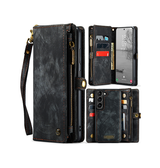 Samsung Galaxy S25 | Samsung Galaxy S25 - CaseMe™ Multifunktionel Læder Etui / Pung - Sort - DELUXECOVERS.DK