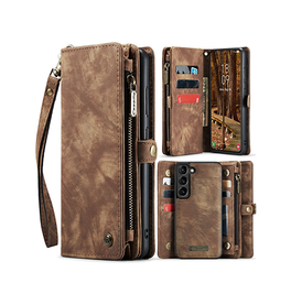 Samsung Galaxy S25 Plus | Samsung Galaxy S25 Plus - CaseMe™ Multifunktionel Læder Etui / Pung - Brun - DELUXECOVERS.DK