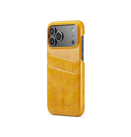 iPhone 17 Pro | iPhone 17 Pro - NX Design™ Læder Cover M. Kortholder - Gul - DELUXECOVERS.DK