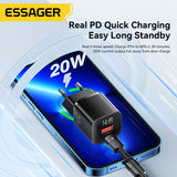 Vægoplader | ESSAGER™ | 20W Hurtigoplader – Vægoplader 3.0 – Sort - DELUXECOVERS.DK