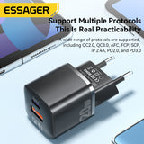Vægoplader | ESSAGER™ | 20W Hurtigoplader – Vægoplader 3.0 – Sort - DELUXECOVERS.DK