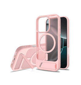 iPhone 16 Pro | iPhone 16 Pro - Frosted MagSafe Cover M. Kickstand - Pink - DELUXECOVERS.DK