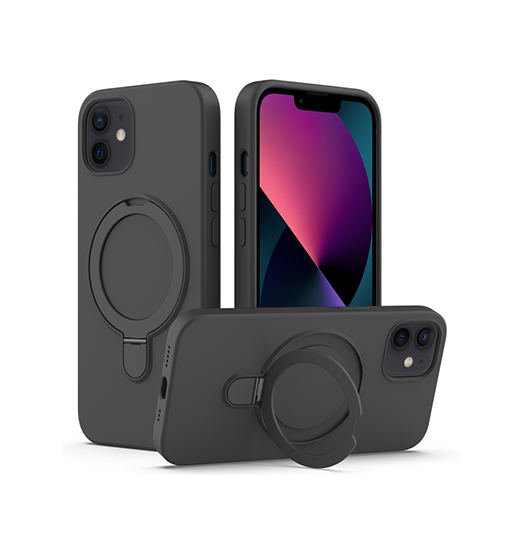 iPhone 11 | iPhone 11 - DeLX™ Silikone Cover m. MagSafe Ring - Sort - DELUXECOVERS.DK
