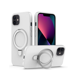 iPhone 12 | iPhone 12 - DeLX™ Silikone Cover m. MagSafe Ring - Hvid - DELUXECOVERS.DK