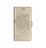 iPhone 17e / 16e | iPhone 17e / 16e - BUTTERFLY™ Læder Etui / Taske M. Pung - Gold - DELUXECOVERS.DK