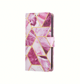 iPhone 17e / 16e | iPhone 17e / 16e - UNIQ™ Marble Læder Etui - Purple - DELUXECOVERS.DK