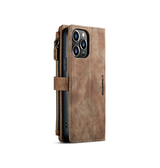 iPhone 16 Pro Max | iPhone 16 Pro Max - CaseMe™ Multifunktionel Læder Etui / Pung - Brun - DELUXECOVERS.DK