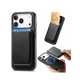 iPhone 17 Pro | iPhone 17 Pro - Valora™ MagSafe Cover med Aftagelig Kortholder - Retro Sort - DELUXECOVERS.DK