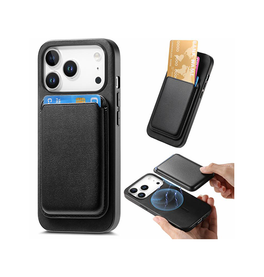 iPhone 17 Pro | iPhone 17 Pro - Valora™ MagSafe Cover med Aftagelig Kortholder - Retro Sort - DELUXECOVERS.DK
