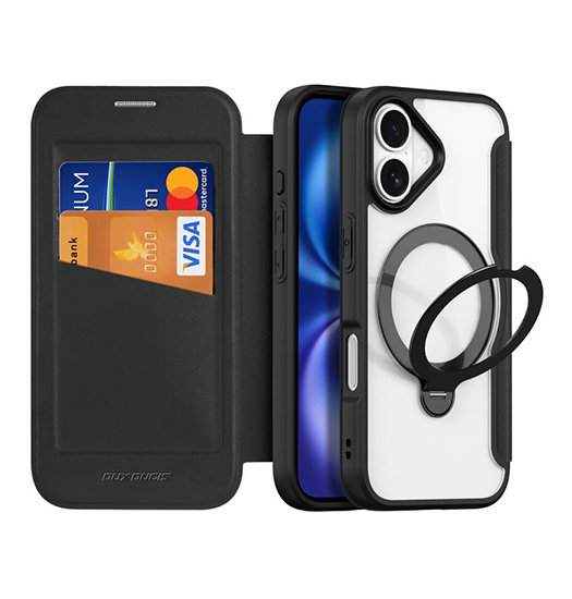 iPhone 17 | iPhone 17 - DUX DUCIS® MagSafe Flip Cover - Kortholder - Sort - DELUXECOVERS.DK