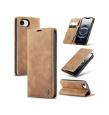 iPhone 17e / 16e | iPhone 17e / 16e - CaseMe™ Noble Læder Etui / Pung - Lysebrun - DELUXECOVERS.DK
