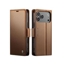 iPhone 17 Pro Max | iPhone 17 Pro Max - CaseMe™ Neo Læder Cover / Pung - Brun - DELUXECOVERS.DK