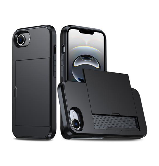 iPhone 17e / 16e | iPhone 17e / 16e - Deluxe™ Håndværker Cover M. Kortholder - Sort - DELUXECOVERS.DK