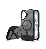 iPhone 16 | iPhone 16 - Frosted MagSafe Cover M. Kickstand - Sort - DELUXECOVERS.DK