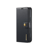 iPhone 17 Pro | iPhone 17 Pro - Vintage 2-i-1 plånboksfodral i läder (avtagbart skal) – Svart – DG.MING™ - DELUXECOVERS.SE