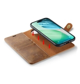 iPhone 17 Air | iPhone 17 Air - Vintage 2-i-1 læder etui (aftageligt cover) – Brun – DG.MING™ - DELUXECOVERS.DK