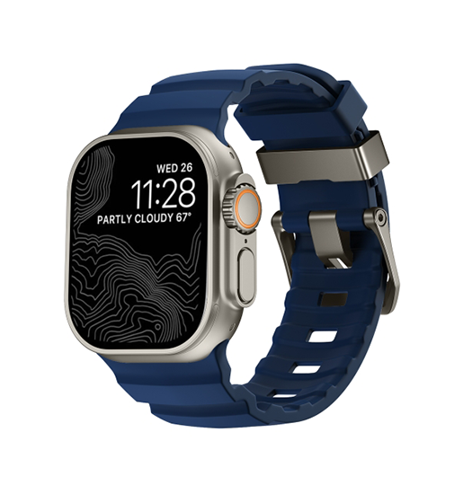 Apple Watch 42-49mm | Apple Watch (42/44/SE/45/46/49mm) - Wild Buckle™ Silikonerem - Navy - DELUXECOVERS.DK