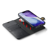iPhone 17 | iPhone 17 - Vintage 2-i-1 plånboksfodral i läder (avtagbart skal) – Svart – DG.MING™ - DELUXECOVERS.SE