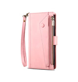 iPhone 16 Pro | iPhone 16 Pro - ESEBLE™ Vegan-Læder Cover Etui M. Pung - Lyserød - DELUXECOVERS.DK