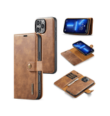 iPhone 13 Pro | iPhone 13 Pro - Vintage 2-i-1 læder etui (aftageligt cover) – Brun – DG.MING™ - DELUXECOVERS.DK
