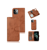 iPhone 12 | iPhone 12 - Vintage 2-i-1 Læder Etui M. Aftageligt Cover - Brun - DELUXECOVERS.DK