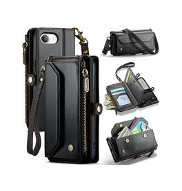 iPhone 17e / 16e | iPhone 17e / 16e - CaseMe™ RFID Læder Taske / Etui m. Pung - Sort - DELUXECOVERS.DK
