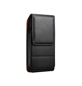iPhone 17 Pro Max | iPhone 17 Pro Max - Læder Bæltetaske / Etui M. Clip - Sort - DELUXECOVERS.DK
