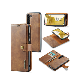 Samsung Galaxy S23 Plus | Samsung Galaxy S23+ - Vintage 2-i-1 læder etui (aftageligt cover) – Brun – DG.MING™ - DELUXECOVERS.DK
