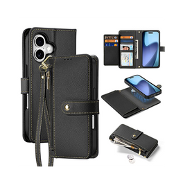 iPhone 16 | iPhone 16 - DUX DUCIS™ 2-i-1 Læder Etui M. Aftageligt Cover - Sort - DELUXECOVERS.DK