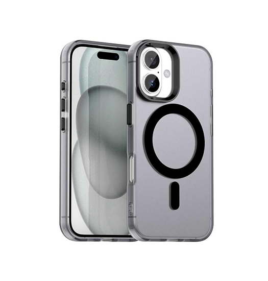 iPhone 17 | iPhone 17 - DeLX™ Frosted Cover m. MagSafe - Sort/Grå - DELUXECOVERS.DK