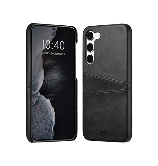 Samsung Galaxy S25 Plus | Samsung Galaxy S25 Plus - NX Design™ Læder Cover M. Kortholder - Sort - DELUXECOVERS.DK
