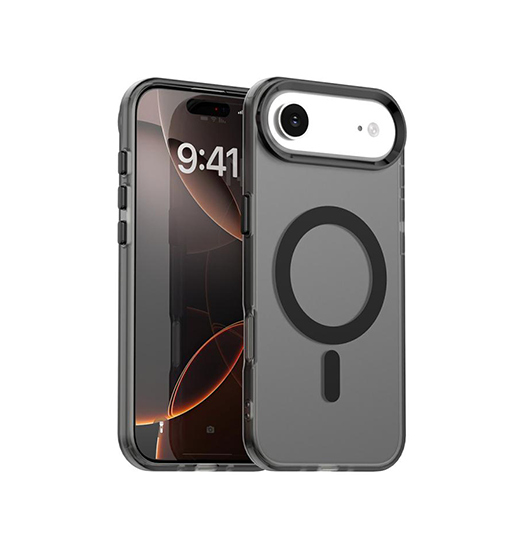 iPhone 17 Air | iPhone 17 Air - DeLX™ Frosted Cover m. MagSafe - Sort/Grå - DELUXECOVERS.DK