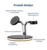 3-i-1 & Multi-Ladestationer | 3-i-1 Trådløs Oplader med MagSafe – iPhone / Watch / AirPods – 23W - DELUXECOVERS.DK