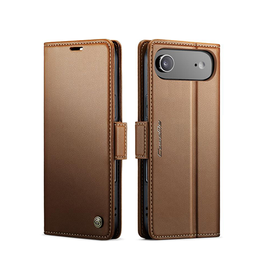 iPhone 17 Air | iPhone 17 Air - CaseMe™ Neo Læder Cover / Pung - Brun - DELUXECOVERS.DK