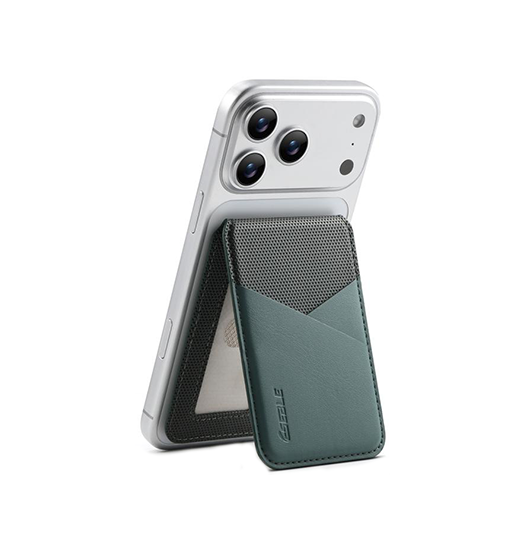 Mobil kortholder | <X>ESEBLE™ - RFID Læder Kortholder til iPhone - M. MagSafe - Mørkegrøn - DELUXECOVERS.DK