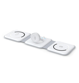 3-i-1 & Multi-Ladestationer | Power Air™ 3-i-1 Foldbar Trådløs Oplader - MagSafe Kompatibel - Hvid - DELUXECOVERS.DK