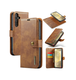 Samsung Galaxy S24 | Samsung Galaxy S24 - Vintage 2-i-1 læder etui (aftageligt cover) – Brun – DG.MING™ - DELUXECOVERS.DK