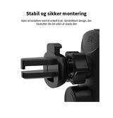 Mobilholder Trådløs (QI) | SENSE™ V.2.0 | Automatisk Trådløs Biloplader QC 3.0 - 15W - Sort - DELUXECOVERS.DK
