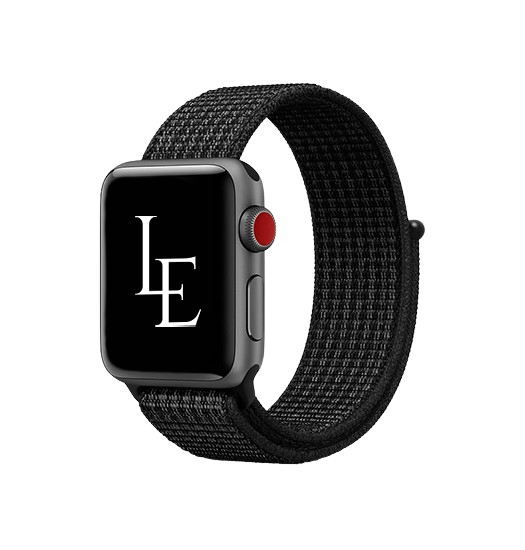 Apple Watch 38-42mm | Apple Watch (38/40/SE/41/42mm) - L'Empiri™ Nylon Velcro Rem - Sort - DELUXECOVERS.DK