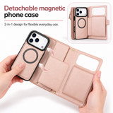 iPhone 18 Pro Max | iPhone 18 Pro Max - Nora™ 2-i-1 Wallet Cover (aftageligt cover) – Rosa - DELUXECOVERS.DK