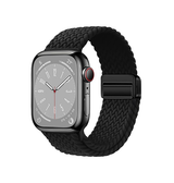 Apple Watch 38-42mm | Apple Watch (38/40/SE/41/42mm) - Woven Magnetisk Flettet Rem - Sort - DELUXECOVERS.DK