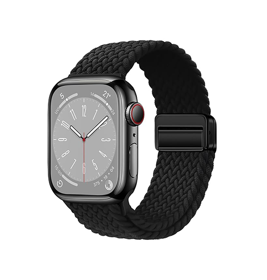 Apple Watch 38-42mm | Apple Watch (38/40/SE/41/42mm) - Woven Magnetisk Flettet Rem - Sort - DELUXECOVERS.DK