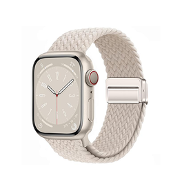 Apple Watch 38-42mm | Apple Watch (38/40/SE/41/42mm) - Woven Magnetisk Flettet Rem - Starlight - DELUXECOVERS.DK