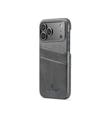 iPhone 17 Pro | iPhone 17 Pro - NX Design™ Læder Cover M. Kortholder - Grå - DELUXECOVERS.DK