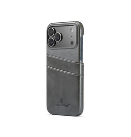 iPhone 17 Pro | iPhone 17 Pro - NX Design™ Læder Cover M. Kortholder - Grå - DELUXECOVERS.DK