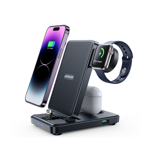 3-i-1 & Multi-Ladestationer | JOYROOM™ | 3-i-1 Ladestation til iPhone, Watch & AirPods - DELUXECOVERS.DK