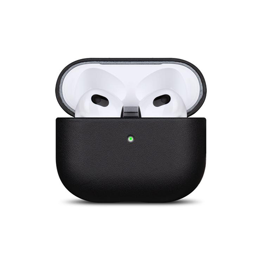 Airpods 4 | AirPods 4 | Ægte Læder Cover - Full-Grain - Sort - DELUXECOVERS.DK