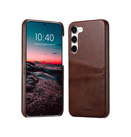 Samsung Galaxy S25 Plus | Samsung Galaxy S25 Plus - NX Design™ Læder Cover M. Kortholder - Brun - DELUXECOVERS.DK